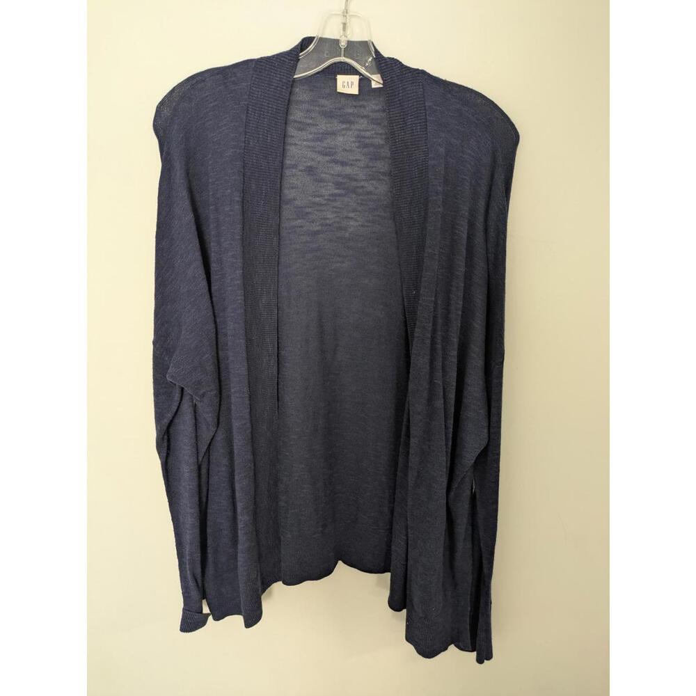 GAP Navy Blue Open Knit Lightweight Duster Cardigan Sweater Coverup Size Large